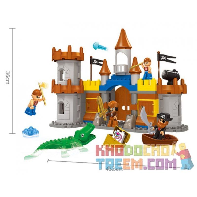 JUN DA LONG TOYS JDLT 5270A Xếp hình kiểu    Siege Of Pirate Cuộc Vây Hãm Của Cướp Biển 103 khối