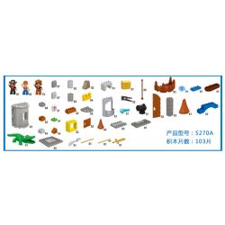 JUN DA LONG TOYS JDLT 5270A Xếp hình kiểu    Siege Of Pirate Cuộc Vây Hãm Của Cướp Biển 103 khối