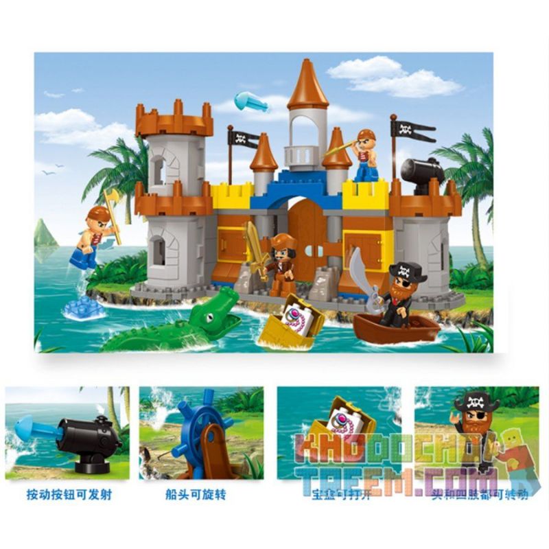 JUN DA LONG TOYS JDLT 5270A Xếp hình kiểu    Siege Of Pirate Cuộc Vây Hãm Của Cướp Biển 103 khối