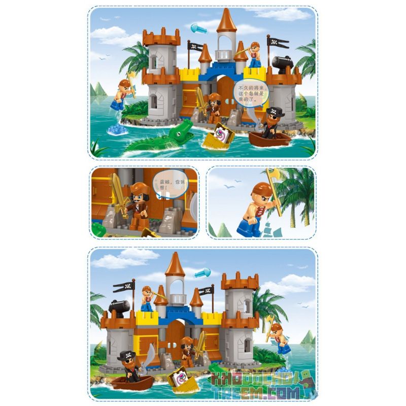 JUN DA LONG TOYS JDLT 5270A Xếp hình kiểu    Siege Of Pirate Cuộc Vây Hãm Của Cướp Biển 103 khối