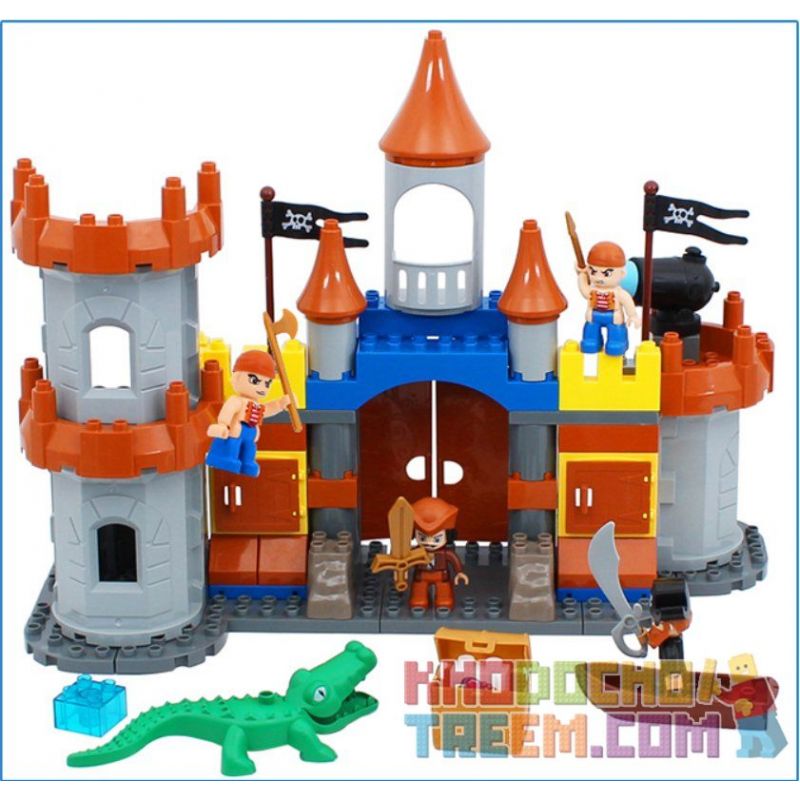 JUN DA LONG TOYS JDLT 5270A Xếp hình kiểu    Siege Of Pirate Cuộc Vây Hãm Của Cướp Biển 103 khối