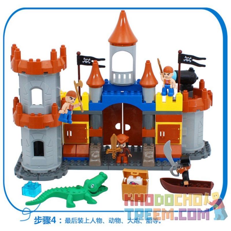 JUN DA LONG TOYS JDLT 5270A Xếp hình kiểu    Siege Of Pirate Cuộc Vây Hãm Của Cướp Biển 103 khối