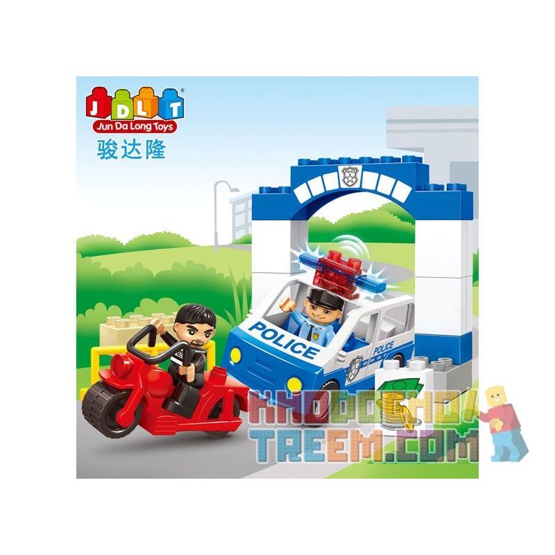 JUN DA LONG TOYS JDLT 5130A Xếp hình kiểu    Hunting Robber Cảnh Sát Truy Lùng Tên Cướp 21 khối