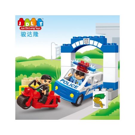 JUN DA LONG TOYS JDLT 5130A Xếp hình kiểu    Hunting Robber Cảnh Sát Truy Lùng Tên Cướp 21 khối