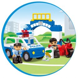 JUN DA LONG TOYS JDLT 5130A Xếp hình kiểu    Hunting Robber Cảnh Sát Truy Lùng Tên Cướp 21 khối