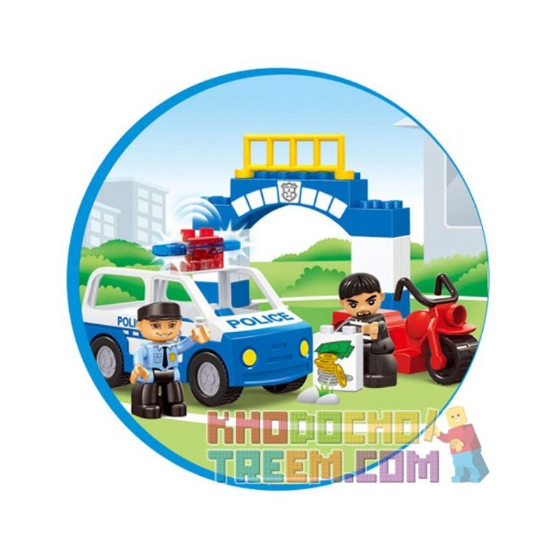 JUN DA LONG TOYS JDLT 5130A Xếp hình kiểu    Hunting Robber Cảnh Sát Truy Lùng Tên Cướp 21 khối