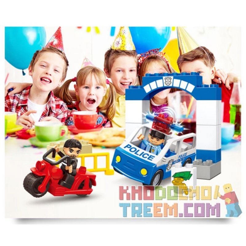 JUN DA LONG TOYS JDLT 5130A Xếp hình kiểu    Hunting Robber Cảnh Sát Truy Lùng Tên Cướp 21 khối