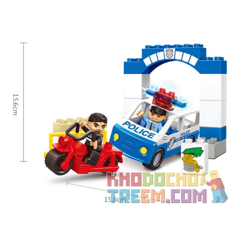 JUN DA LONG TOYS JDLT 5130A Xếp hình kiểu    Hunting Robber Cảnh Sát Truy Lùng Tên Cướp 21 khối