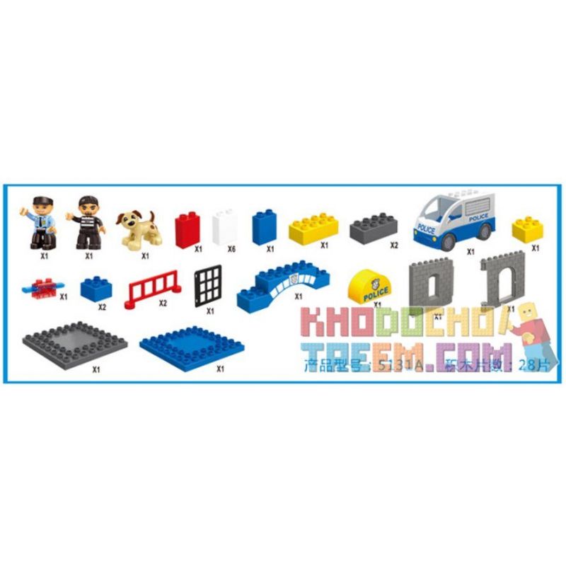 JUN DA LONG TOYS JDLT 5131A Xếp hình kiểu    Dropping The Robber Hạ Gục Tên Cướp 28 khối