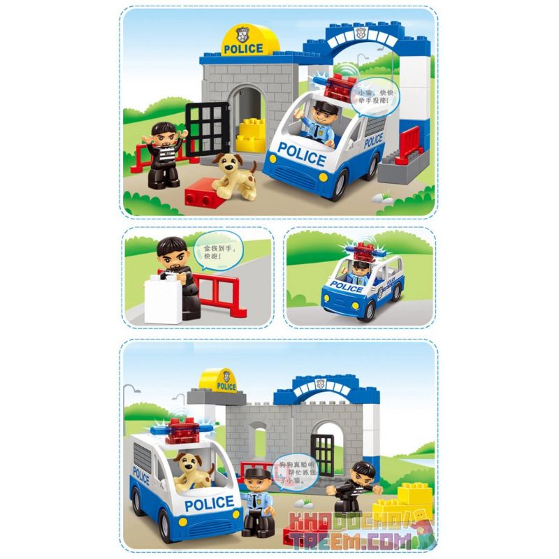 JUN DA LONG TOYS JDLT 5131A Xếp hình kiểu    Dropping The Robber Hạ Gục Tên Cướp 28 khối