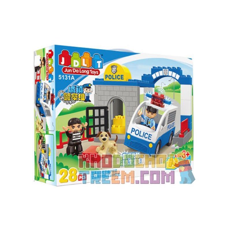 JUN DA LONG TOYS JDLT 5131A Xếp hình kiểu Lego Duplo DUPLO Dropping The Robber Hạ Gục Tên Cướp 28 khối