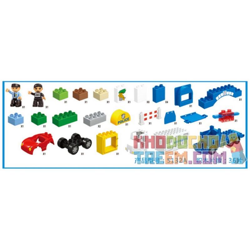 JUN DA LONG TOYS JDLT 5132A Xếp hình kiểu    Robber Catched Bắt Được Tên Cướp 36 khối