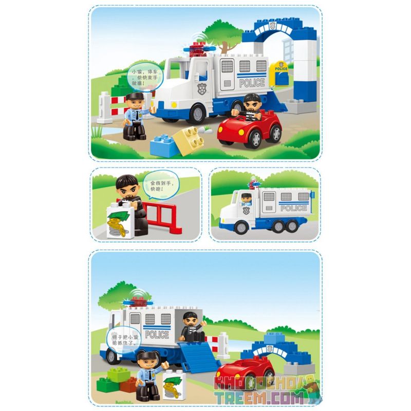 JUN DA LONG TOYS JDLT 5132A Xếp hình kiểu    Robber Catched Bắt Được Tên Cướp 36 khối