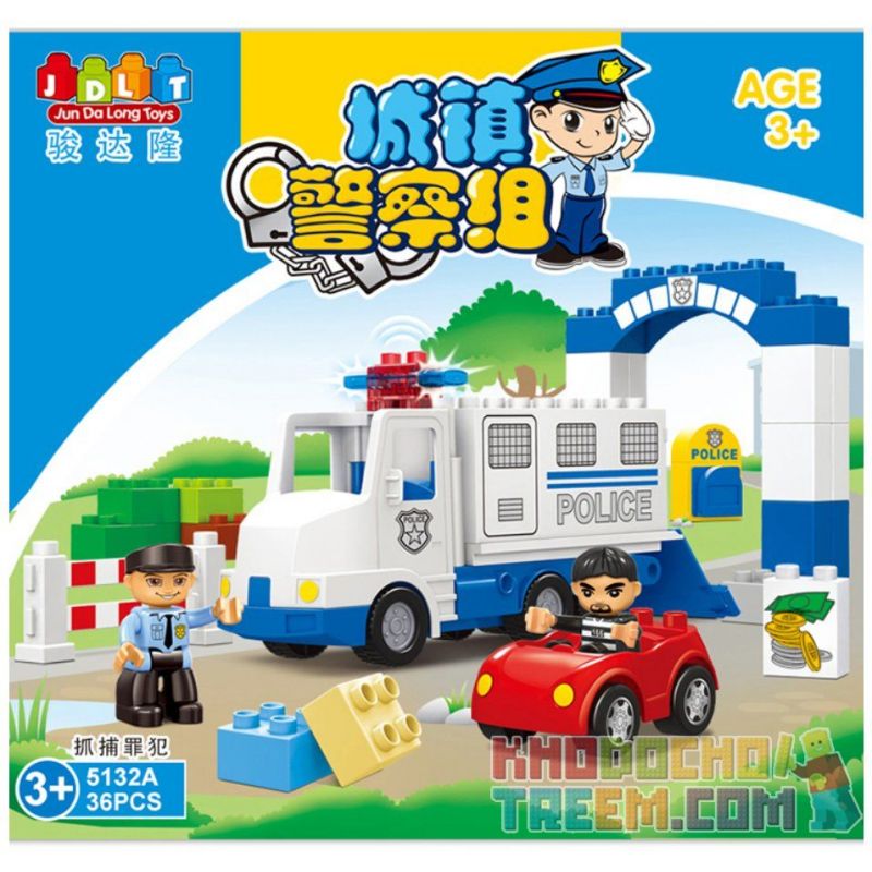 JUN DA LONG TOYS JDLT 5133A Xếp hình kiểu    Successful Catching Criminator Vụ Bắt Cướp Thành Công 38 khối