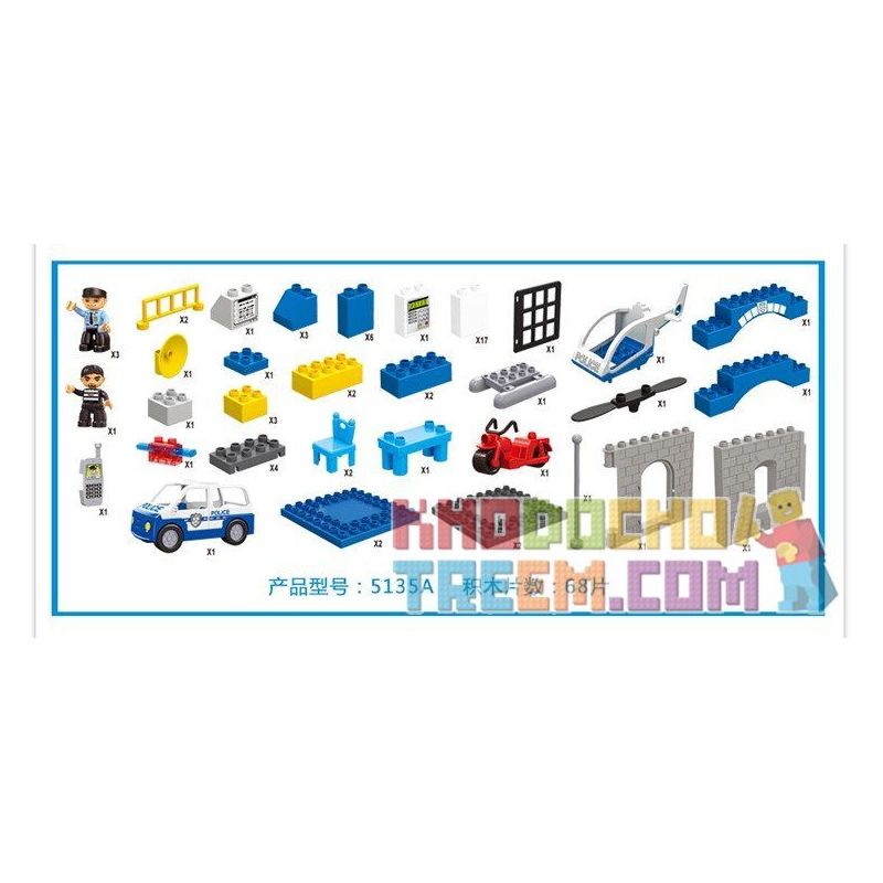 JUN DA LONG TOYS JDLT 5135A Xếp hình kiểu    Hunting Suspect Theo Đuổi Nghi Phạm 68 khối