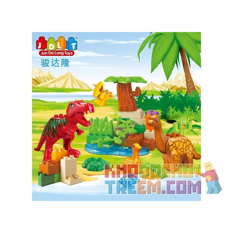 JUN DA LONG TOYS JDLT 5071A Xếp hình kiểu    Jungle Of Dinosaurs Khu Rừng Bí Ẩn Của Khủng Long 43 khối