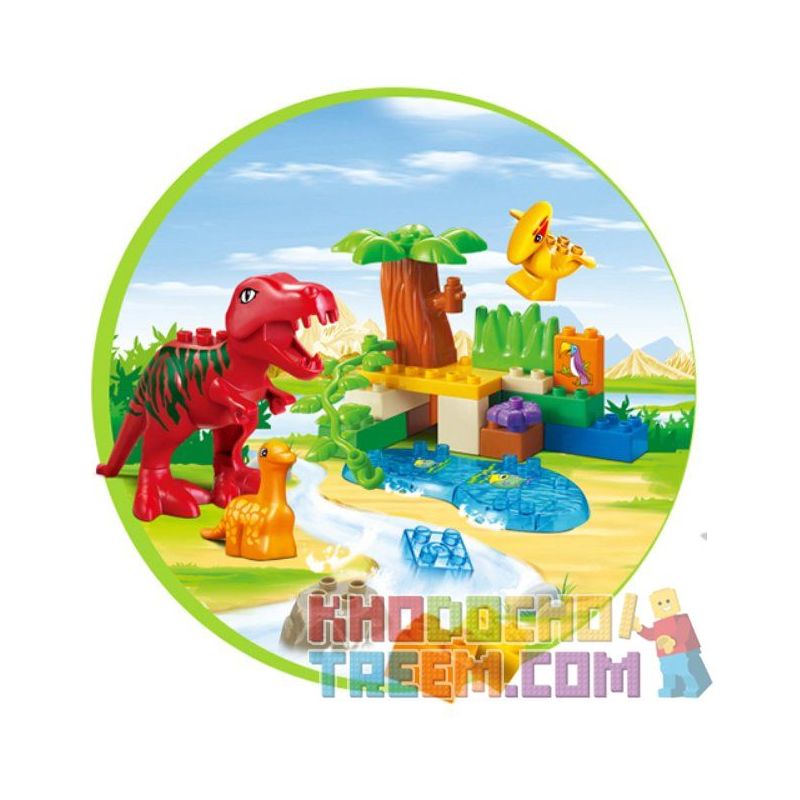 JUN DA LONG TOYS JDLT 5071A Xếp hình kiểu    Jungle Of Dinosaurs Khu Rừng Bí Ẩn Của Khủng Long 43 khối