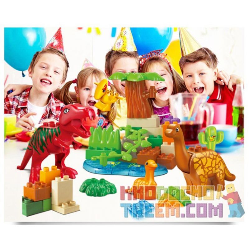 JUN DA LONG TOYS JDLT 5071A Xếp hình kiểu    Jungle Of Dinosaurs Khu Rừng Bí Ẩn Của Khủng Long 43 khối
