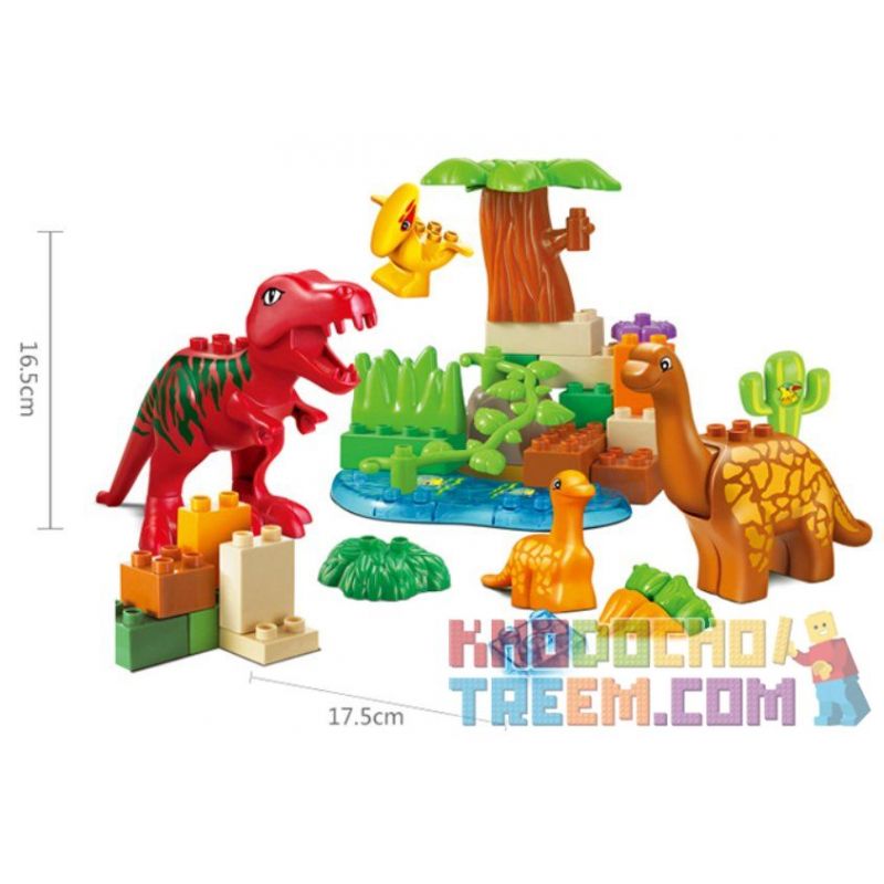 JUN DA LONG TOYS JDLT 5071A Xếp hình kiểu    Jungle Of Dinosaurs Khu Rừng Bí Ẩn Của Khủng Long 43 khối