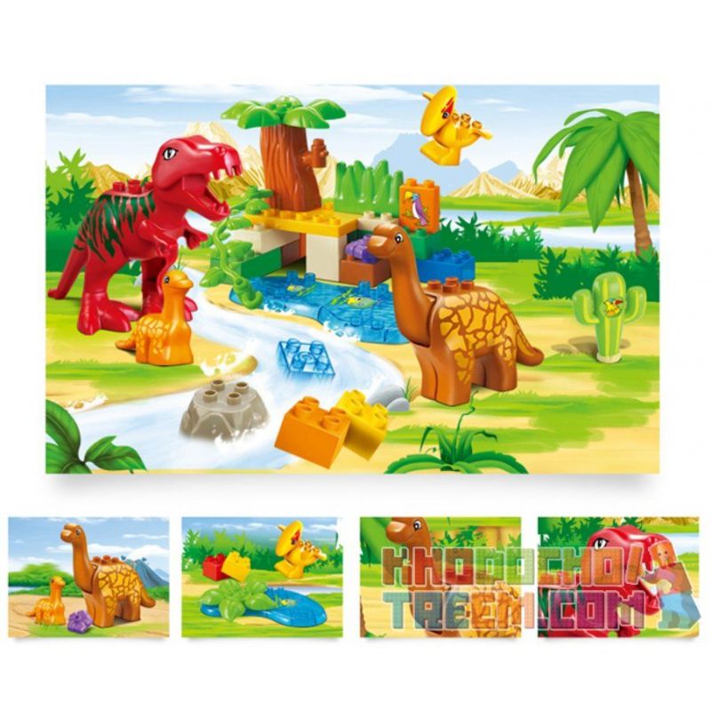 JUN DA LONG TOYS JDLT 5071A Xếp hình kiểu    Jungle Of Dinosaurs Khu Rừng Bí Ẩn Của Khủng Long 43 khối