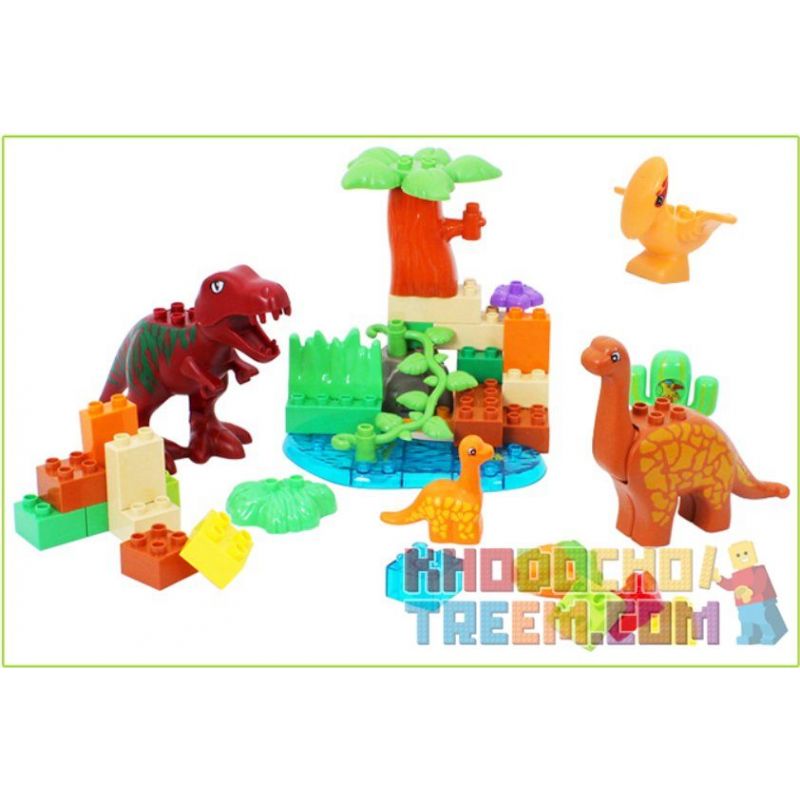 JUN DA LONG TOYS JDLT 5071A Xếp hình kiểu    Jungle Of Dinosaurs Khu Rừng Bí Ẩn Của Khủng Long 43 khối