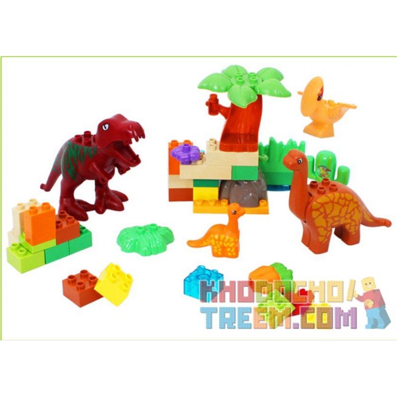 JUN DA LONG TOYS JDLT 5071A Xếp hình kiểu    Jungle Of Dinosaurs Khu Rừng Bí Ẩn Của Khủng Long 43 khối