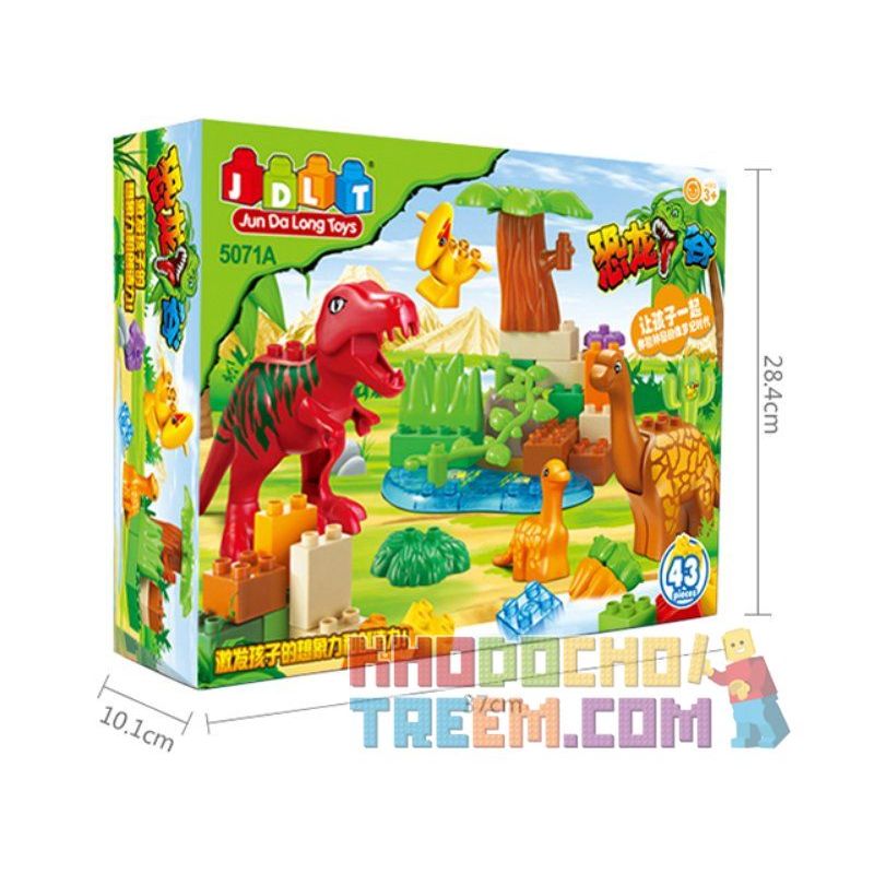 JUN DA LONG TOYS JDLT 5071A Xếp hình kiểu    Jungle Of Dinosaurs Khu Rừng Bí Ẩn Của Khủng Long 43 khối