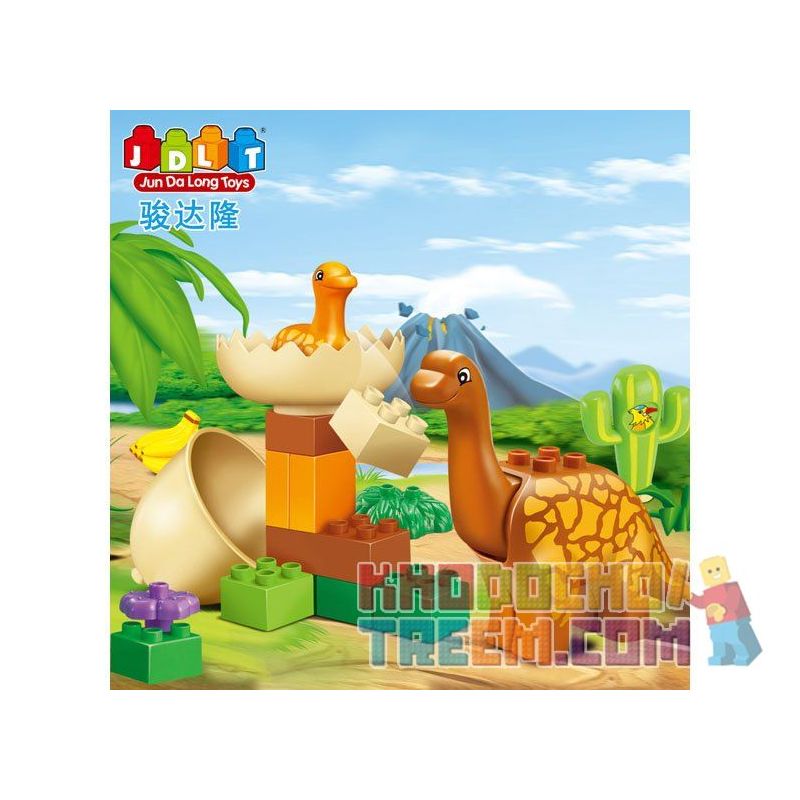 JUN DA LONG TOYS JDLT 5075A Xếp hình kiểu    Family Of Moabosaurus Utahensis Gia Đình Khủng Long Cổ Dài 20 khối