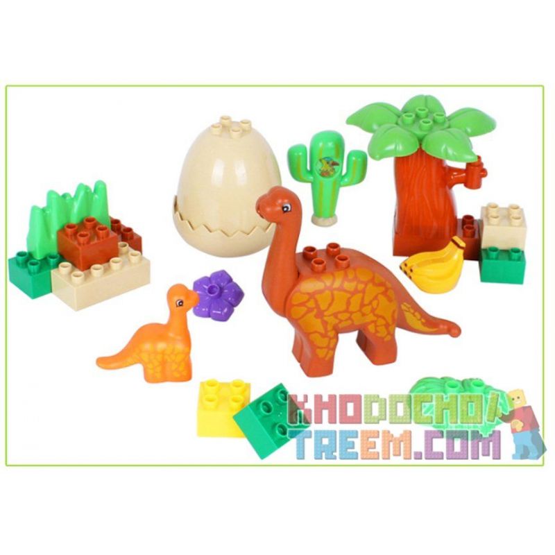 JUN DA LONG TOYS JDLT 5075A Xếp hình kiểu    Family Of Moabosaurus Utahensis Gia Đình Khủng Long Cổ Dài 20 khối
