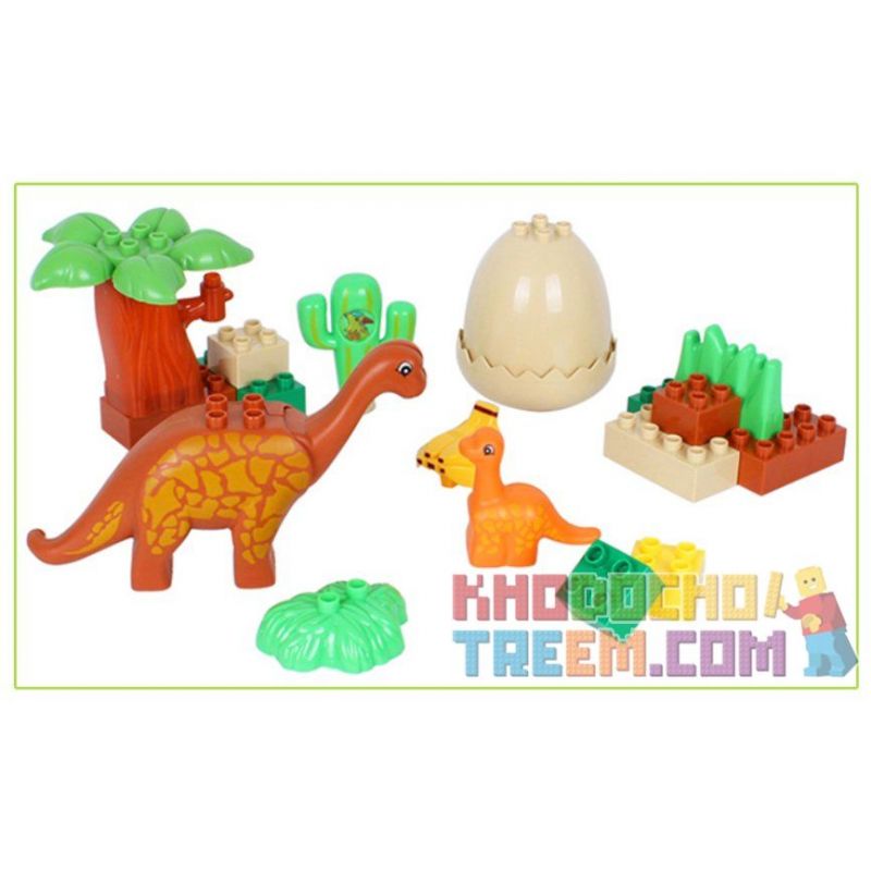 JUN DA LONG TOYS JDLT 5075A Xếp hình kiểu    Family Of Moabosaurus Utahensis Gia Đình Khủng Long Cổ Dài 20 khối