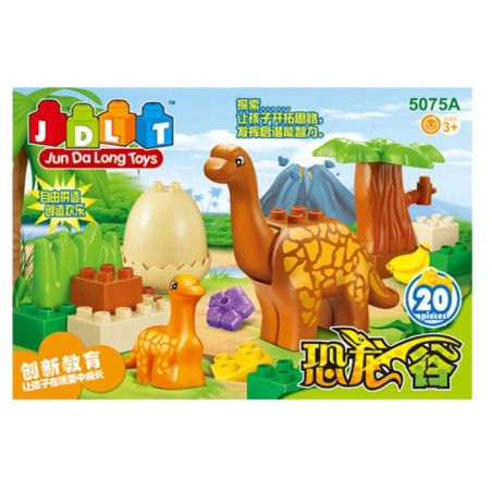 JUN DA LONG TOYS JDLT 5075A Xếp hình kiểu    Family Of Moabosaurus Utahensis Gia Đình Khủng Long Cổ Dài 20 khối