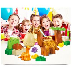 JUN DA LONG TOYS JDLT 5075A Xếp hình kiểu    Family Of Moabosaurus Utahensis Gia Đình Khủng Long Cổ Dài 20 khối