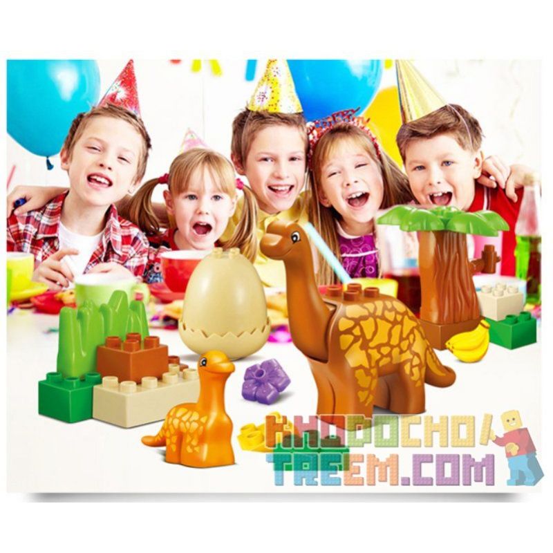 JUN DA LONG TOYS JDLT 5075A Xếp hình kiểu    Family Of Moabosaurus Utahensis Gia Đình Khủng Long Cổ Dài 20 khối