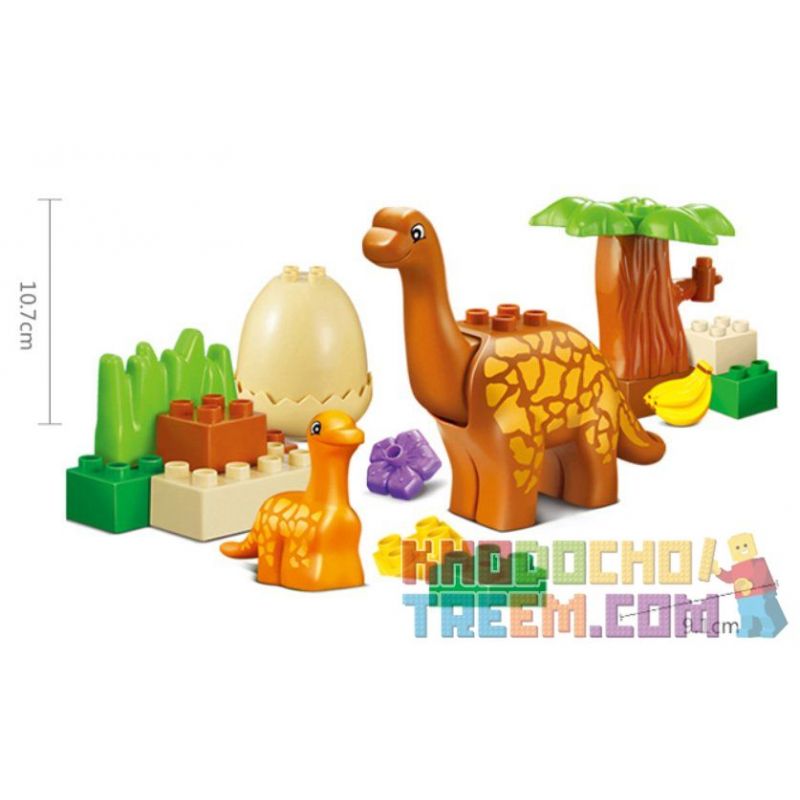 JUN DA LONG TOYS JDLT 5075A Xếp hình kiểu    Family Of Moabosaurus Utahensis Gia Đình Khủng Long Cổ Dài 20 khối