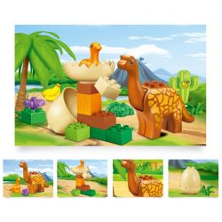 JUN DA LONG TOYS JDLT 5075A Xếp hình kiểu    Family Of Moabosaurus Utahensis Gia Đình Khủng Long Cổ Dài 20 khối