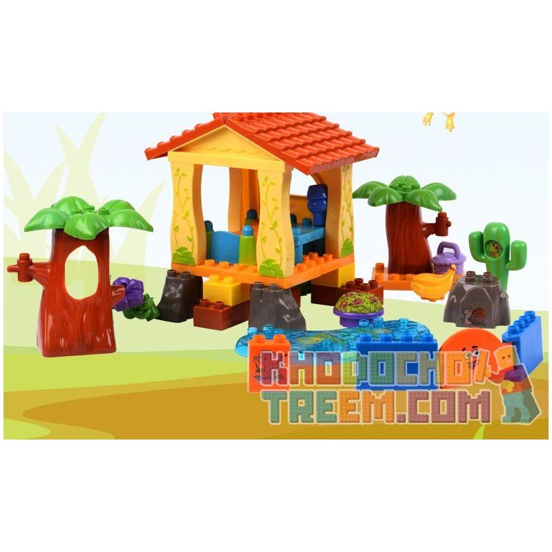 JUN DA LONG TOYS JDLT 5041A Xếp hình kiểu    Open Air Swimming Pool Bữa Tiệc Ngoài Bể Bơi 39 khối