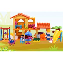 JUN DA LONG TOYS JDLT 5043A Xếp hình kiểu    House Of Kids Ngôi Nhà Của Bé Và Các Bạn Nhỏ 102 khối