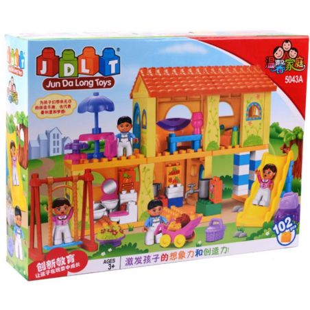 JUN DA LONG TOYS JDLT 5043A Xếp hình kiểu    House Of Kids Ngôi Nhà Của Bé Và Các Bạn Nhỏ 102 khối