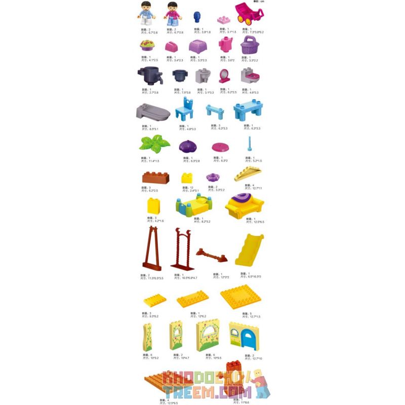 JUN DA LONG TOYS JDLT 5043A Xếp hình kiểu    House Of Kids Ngôi Nhà Của Bé Và Các Bạn Nhỏ 102 khối