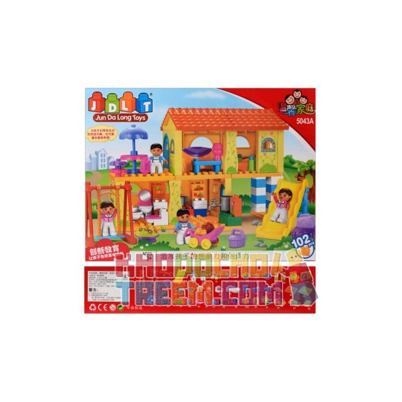 JUN DA LONG TOYS JDLT 5043A Xếp hình kiểu    House Of Kids Ngôi Nhà Của Bé Và Các Bạn Nhỏ 102 khối