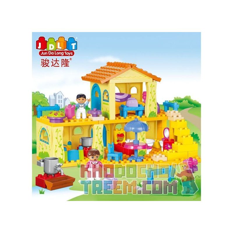 JUN DA LONG TOYS JDLT 5045A Xếp hình kiểu    Our Little House Ngôi Nhà Vui Vẻ Của Bé 85 khối