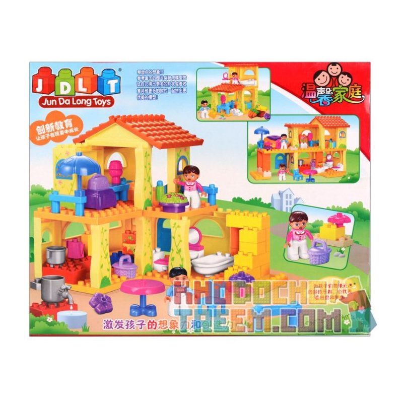 JUN DA LONG TOYS JDLT 5045A Xếp hình kiểu    Our Little House Ngôi Nhà Vui Vẻ Của Bé 85 khối