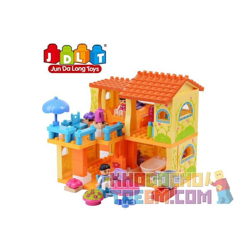 JUN DA LONG TOYS JDLT 5046A Xếp hình kiểu    Our Little House Một Ngày Của Bé Và Bạn Trong Ngôi Nhà Nhỏ 76 khối