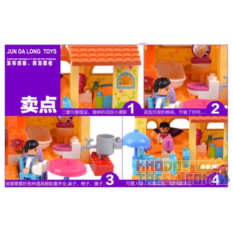 JUN DA LONG TOYS JDLT 5046A Xếp hình kiểu    Our Little House Một Ngày Của Bé Và Bạn Trong Ngôi Nhà Nhỏ 76 khối