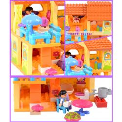 JUN DA LONG TOYS JDLT 5046A Xếp hình kiểu    Our Little House Một Ngày Của Bé Và Bạn Trong Ngôi Nhà Nhỏ 76 khối