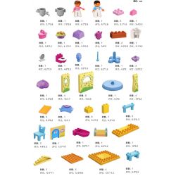 JUN DA LONG TOYS JDLT 5046A Xếp hình kiểu    Our Little House Một Ngày Của Bé Và Bạn Trong Ngôi Nhà Nhỏ 76 khối