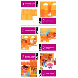 JUN DA LONG TOYS JDLT 5046A Xếp hình kiểu    Our Little House Một Ngày Của Bé Và Bạn Trong Ngôi Nhà Nhỏ 76 khối