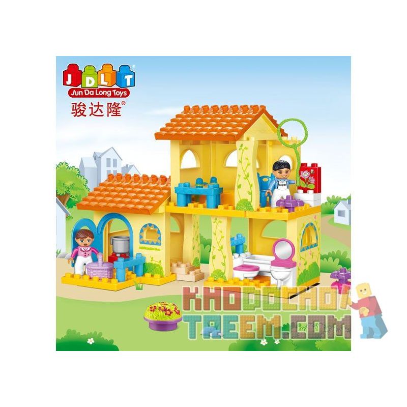 JUN DA LONG TOYS JDLT 5048A Xếp hình kiểu    House Of Kids Ngôi Nhà Nhỏ Của Bé 52 khối