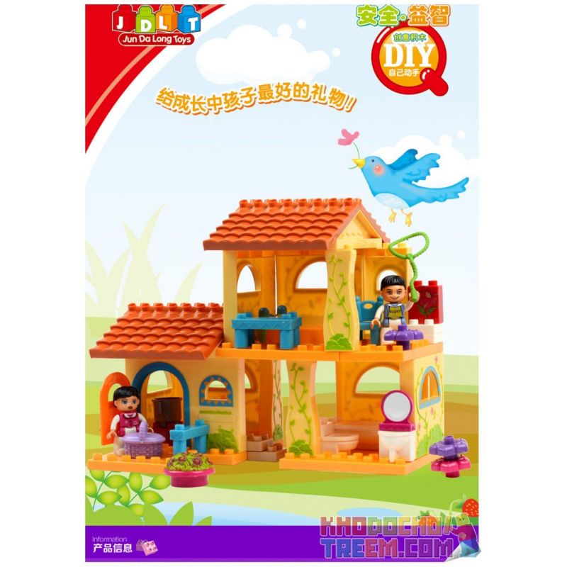 JUN DA LONG TOYS JDLT 5048A Xếp hình kiểu    House Of Kids Ngôi Nhà Nhỏ Của Bé 52 khối