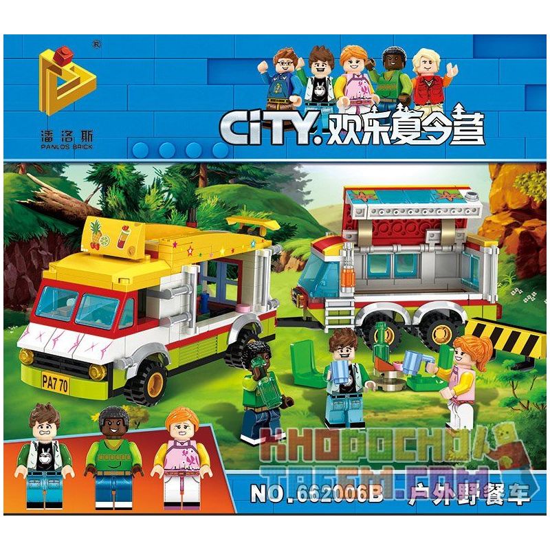 PanlosBrick - Panlos Brick 662006B Xếp hình kiểu Lego City CITY Summer Camp Outdoor Picnic Cart Chuyến Xe Dã Ngoại Thú Vị 412 khối